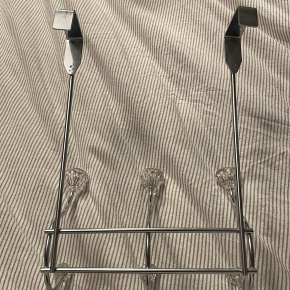Home Basics 3 Hook Over the Door Hooks with Crystal Knobs, - Picture 2 of 2
